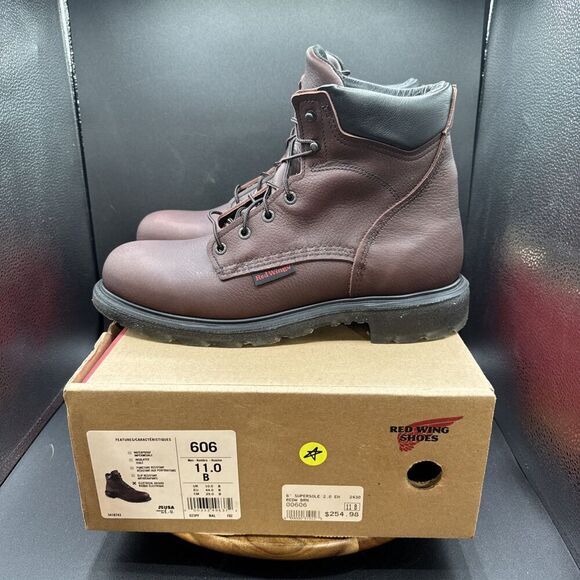 Red Wing 606 Supersole 2.0 Mens Size 11 B Work Boots Brown Leather Soft Toe NEW